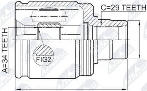 Zásuvný hnací hřídel pravý Honda Accord, CR-V
